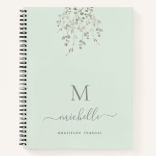 Personalized Botanical Sage Gratitude Journal
