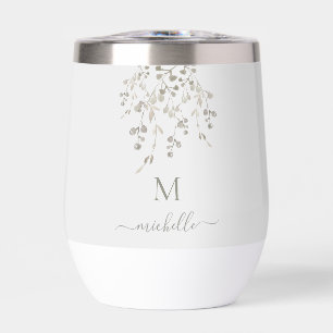 Personalized Botanical Watercolor Monogram Gray
