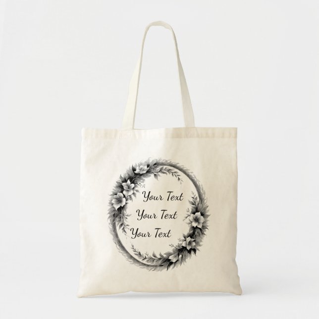 Personalized Botanical Wildflower Tote (Front)