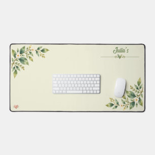 Personalized Botanical Zen Watercolor Desk Mat