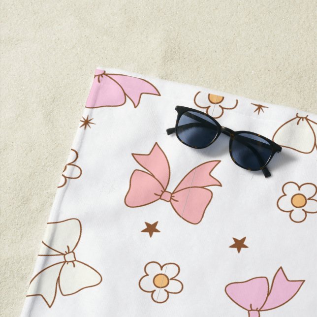 Personalized Bow Beach Towel for Kids & Adults  (In Situ)