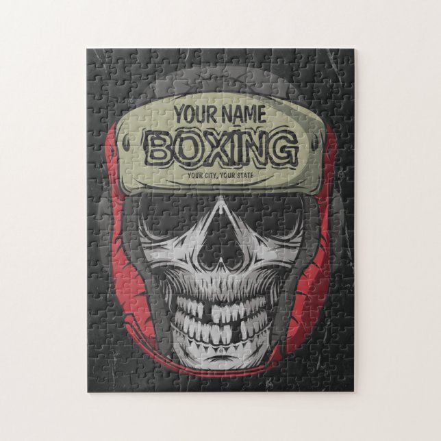 Personalized Boxer Fight Club Skeleton Boxing Gym  Jigsaw Puzzle (Vertical)