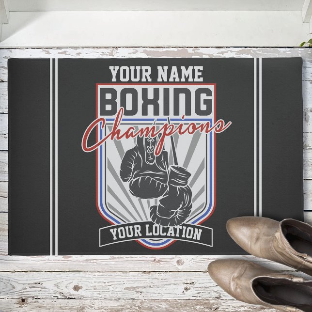 Personalized Boxing Champions Boxer Fitness Gym Doormat (Creator Uploaded)
