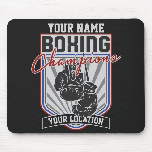 Personalized Boxing Champions Boxer Fitness Gym  Mouse Mat (Front)