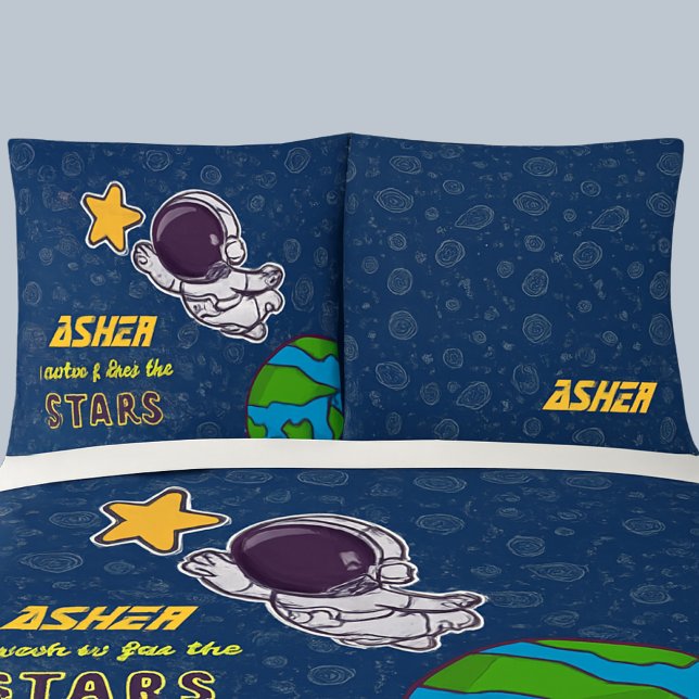 Personalized Boy Astronaut, Star & Space Explorer  Pillowcase (Creator Uploaded)