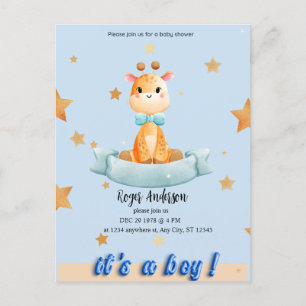 PERSONALIZED BOY BABY SHOWER INVITATION