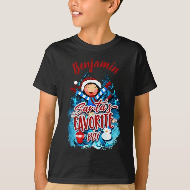 Personalized Boys Christmas T-Shirt (Front)