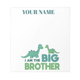 Personalized boys name big brother dinosaur notepad