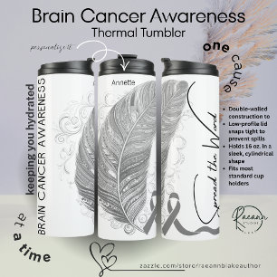 Personalized Brain Cancer Awareness Thermal Tumbler