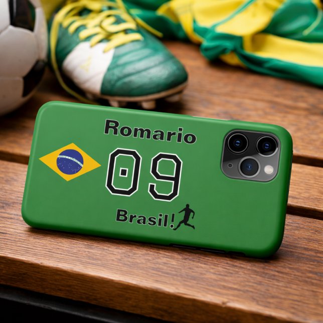 Personalized Brasil Soccer Legend Jersey Number Case-Mate iPhone Case (Creator Uploaded)