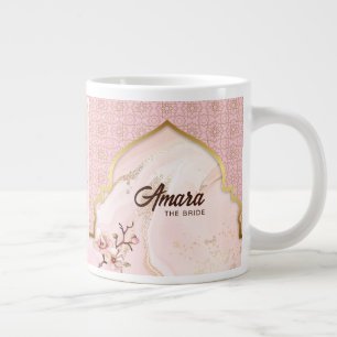 Personalized Bridal Coffee Mug – Blush & Gold Arch