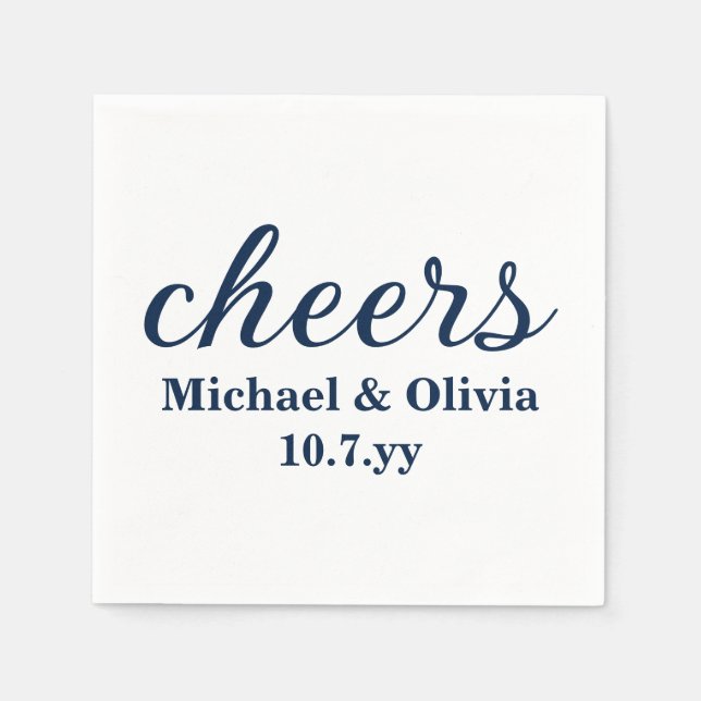 Personalized Bride and Groom Wedding Bar Reception Napkin (Front)