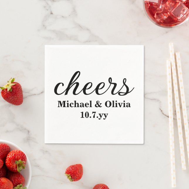 Personalized Bride and Groom Wedding Bar Reception Napkin (Insitu)