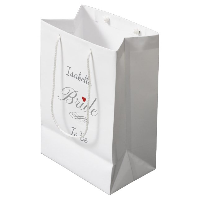 Personalized Bride To Be, Custom Name Hen Party Medium Gift Bag (Front Angled)