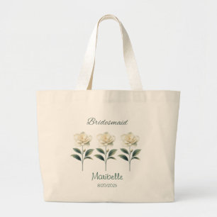 Personalized Bridesmaid Gardenia Tote Bag
