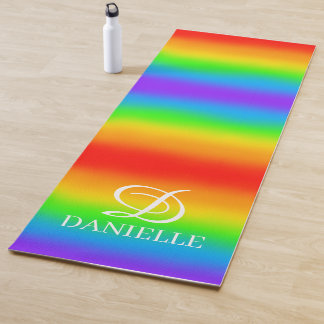 Personalized Bright Rainbow Yoga Mat