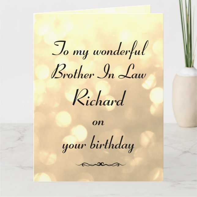 Personalized Brother In Law Birthday Card (Front)