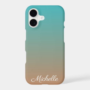 Personalized brown and blue ombre