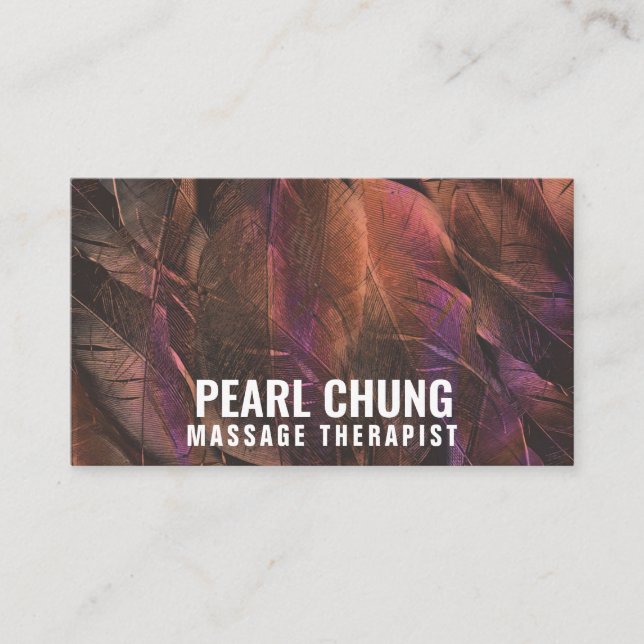 Personalized "Brown Feathers" (American) Business Card (Front)