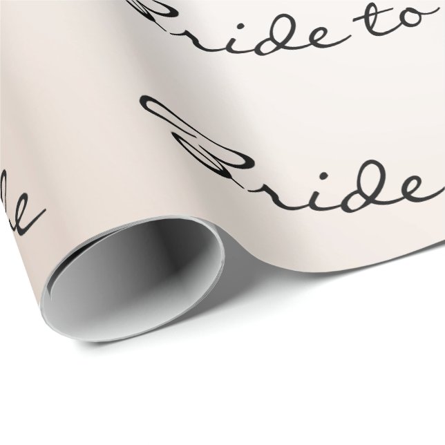 Personalized Brush Bride To Be Ivory Name Pearl Wrapping Paper (Roll Corner)
