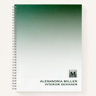 Personalized Brushed Silver Monogram Spiral Notebook