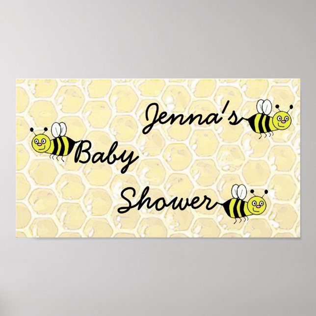 Personalized Bumblebee Baby Shower Poster (Front)