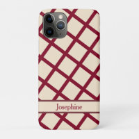 Personalized Burgundy Cream Lattice Elegant Chic