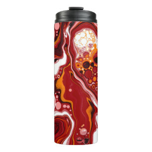 Personalized Burgundy White Digital Fluid Art    Thermal Tumbler
