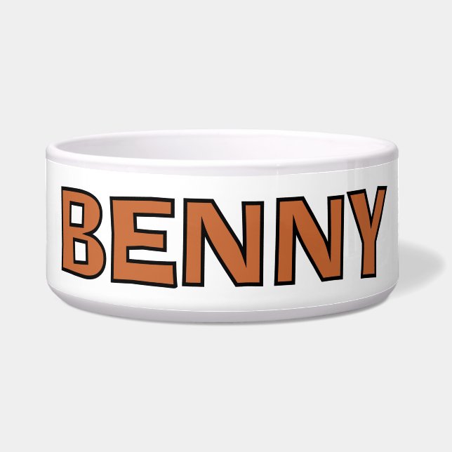 Personalized Burnt Orange & Black White Dog (Front)