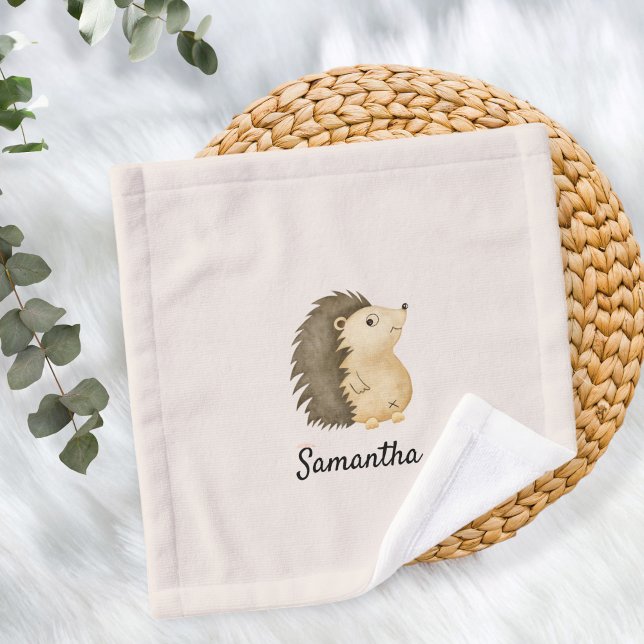 Personalized Burp Cloth with Hedgehog Design (Creator Uploaded)