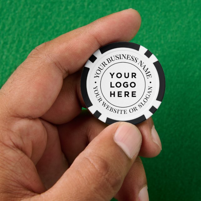 Personalized Business Logo and Text Elegant Poker Chips (Hand)