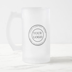 Personalized Business Logo Branded Corporate  Frosted Glass Beer Mug