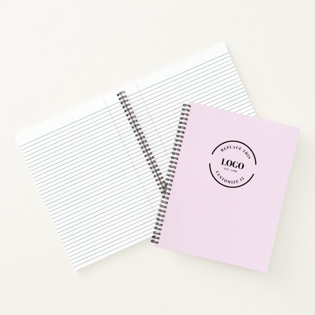 Personalized Business logo Branding Website pink Notebook (Inside)