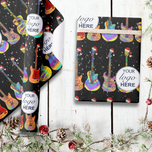 Personalized Business Logo Guitar Christmas Wrapping Paper