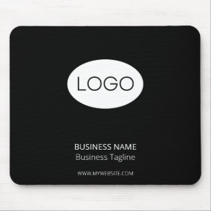 Personalized Business Logo, Modern Black Mouse Mat