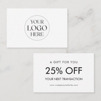 Personalized Business Logo Simple Discount Card