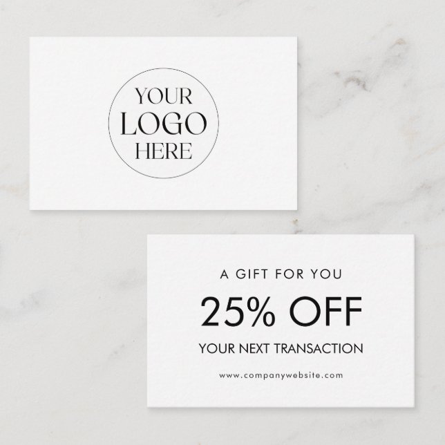 Personalized Business Logo Simple Discount Card (Front/Back)
