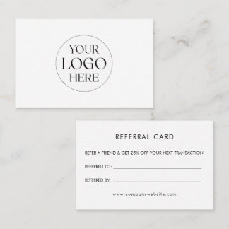 Personalized Business Logo Simple Referral Card