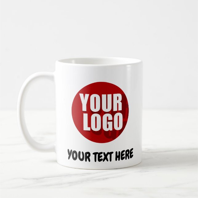 Personalized Business Logo Text Company Mug (Left)