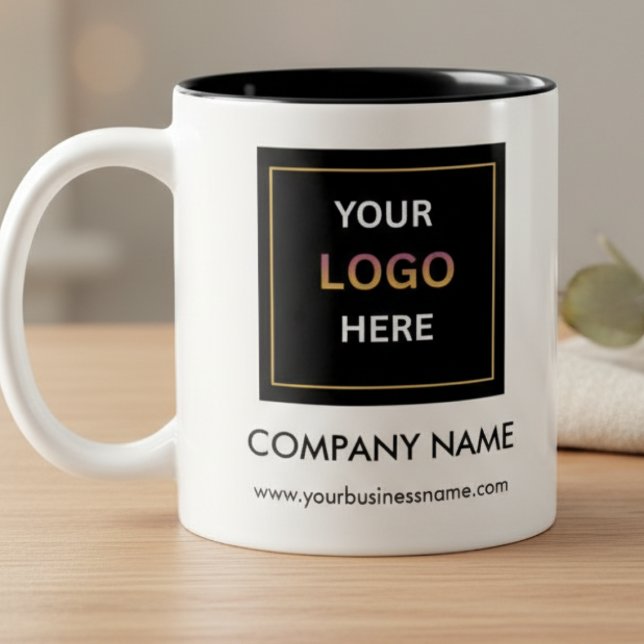 Personalized Business Logo Two-Tone Two-Tone Coffee Mug (Personalized Business Logo Two-Tone Coffee Mug | Custom Corporate Promotional Gift)