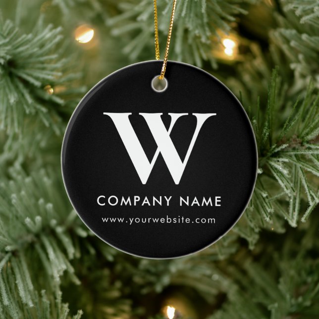 Personalized Business Monogram Logo Website Ceramic Tree Decoration (Tree)