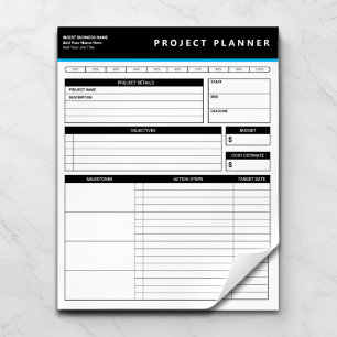Personalized Business Project Planner Notepad