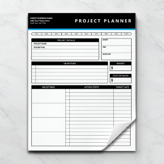 Personalized Business Project Planner Notepad
