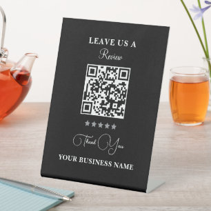 Personalized Business Qr Code Leave a Review Pedestal Sign