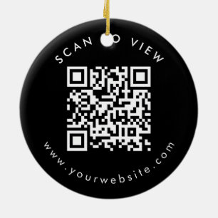 Personalized Business QR Code Website Christmas Ceramic Tree Decoration