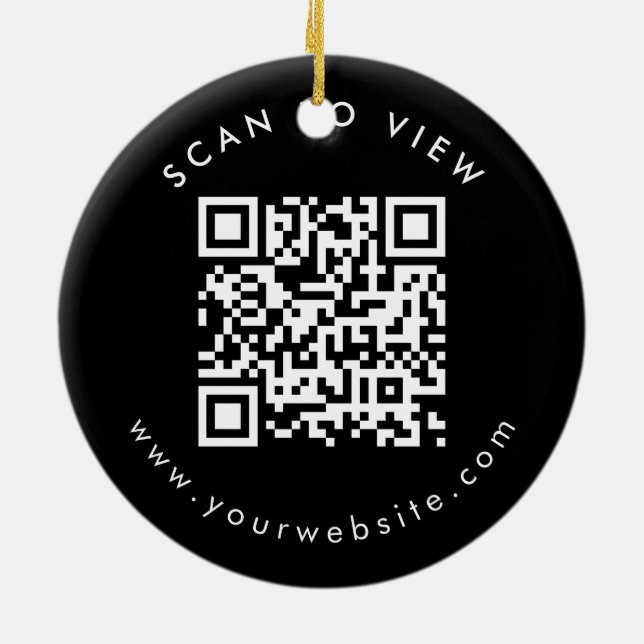 Personalized Business QR Code Website Christmas Ceramic Tree Decoration (Back)