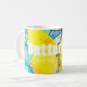 Personalized Butterflies are my theraphy Summer Coffee Mug