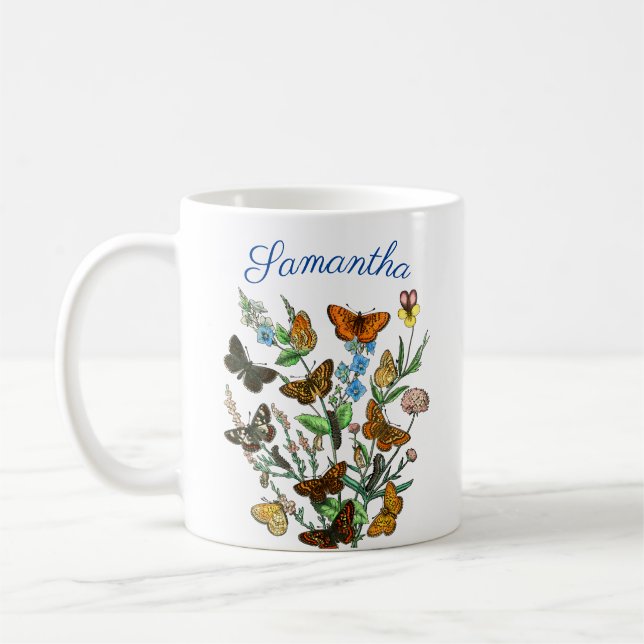 PERSONALIZED BUTTERFLIES FROM NATURE COFFEE MUG (Left)