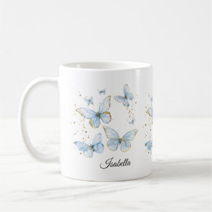 PERSONALIZED Butterfly Mug, Cute Pink Butterfly Coffee Mug