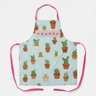 Personalized Cactus with Terracotta Pots Apron